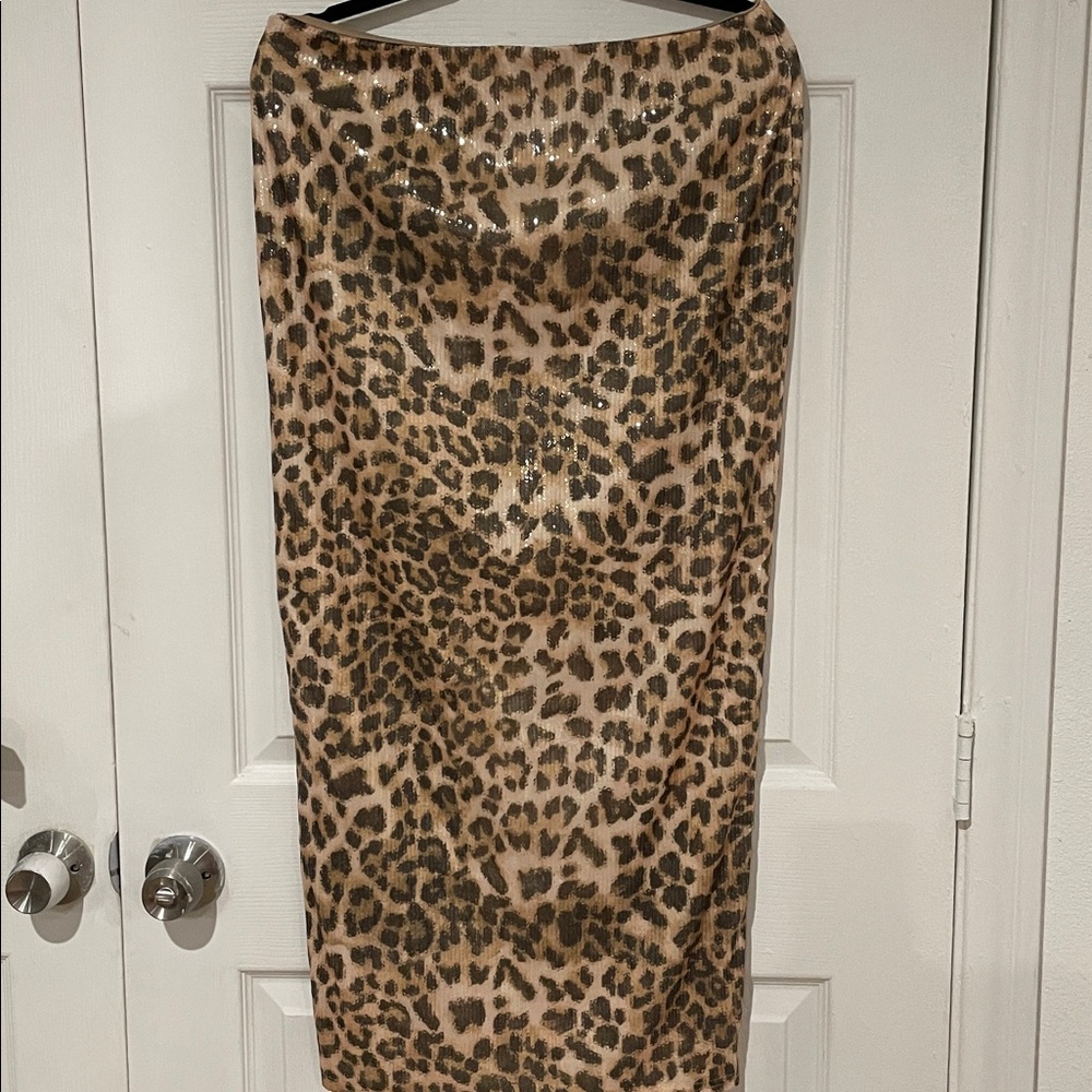 PrettyLittleThing Beige Sequin Skirt